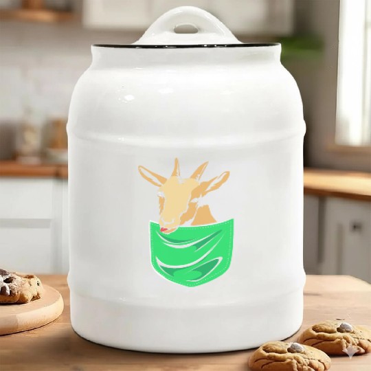 Goat In A Pocket Ceramic Cookie Jars