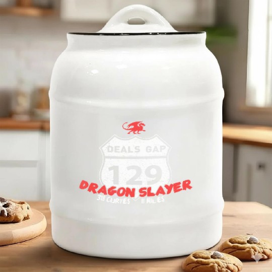 Tail of the Dragon US 129 Dragon Slayer Motorcycle Ceramic Cookie Jars