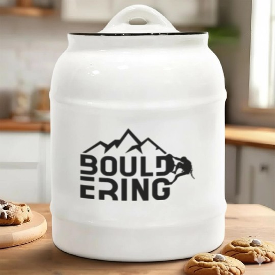 Bouldering Saying Boulderers Boulderer Hobby Ceramic Cookie Jars