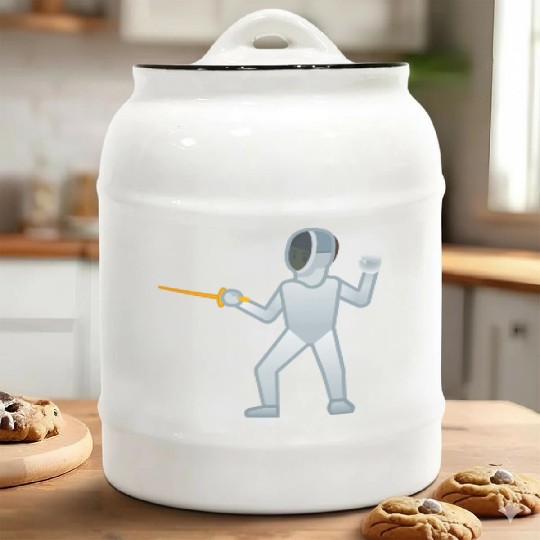 Person Fencing Fencer Gift Ceramic Cookie Jars