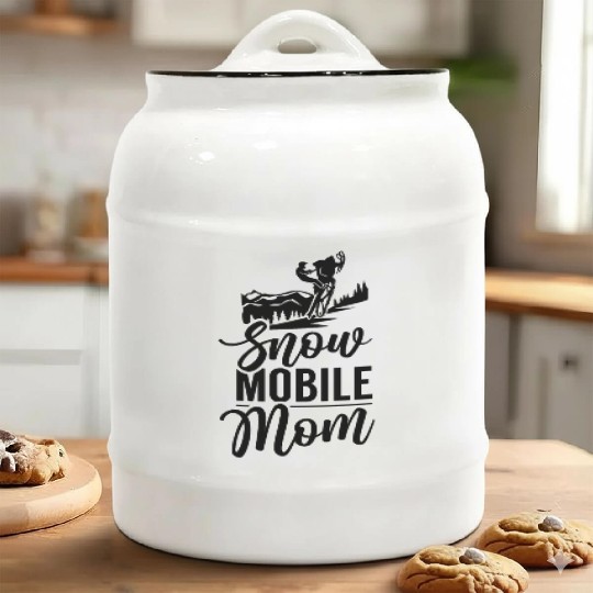 Snowmobile Mom Snowmobiler Snowmobiling Driver Ceramic Cookie Jars