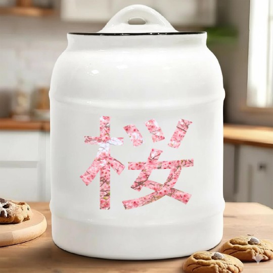 Cherry bloosom , Sakura, Cherry Blossom Ceramic Cookie Jars
