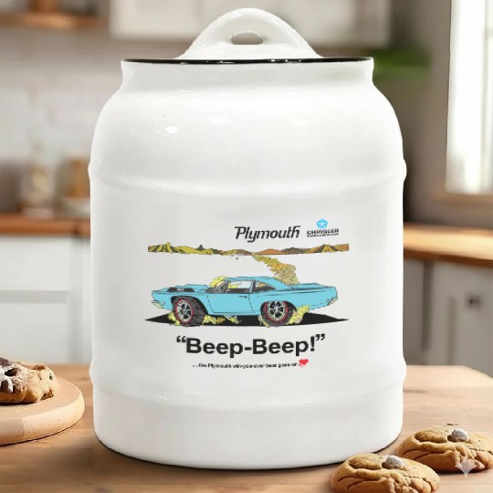 1968 Plymouth Road Runner Salt Flats Light Blue Ceramic Cookie Jars