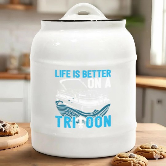 Pontoon First Mate Tri-toon Boat Lovers Idea Gifts Ceramic Cookie Jars
