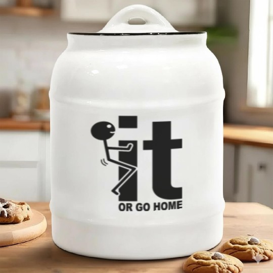Fuck It Or Go Home Stick Figure Gift Idea Ceramic Cookie Jars