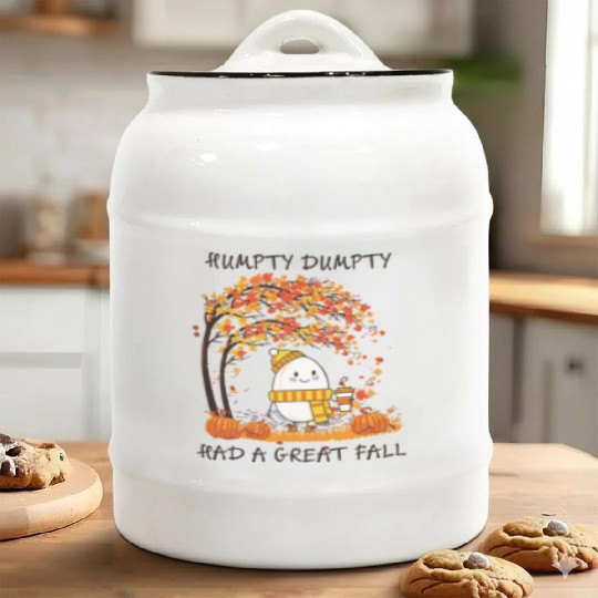 Humpty Dumpty Had A Great Fall Thanksgiving Autumn Ceramic Cookie Jars