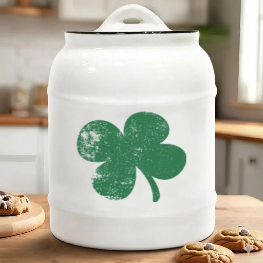 Four Leaf Clover St Patrick's Day Ceramic Cookie Jars