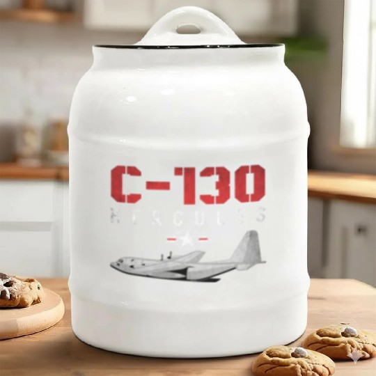 C 130 Hercules US Airborne Fighter Pilot Ceramic Cookie Jars