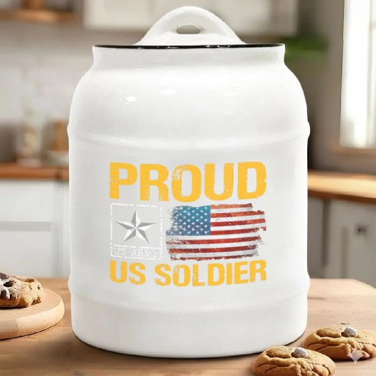 Proud Army Son Army Mom US Army Memorial Day Ceramic Cookie Jars
