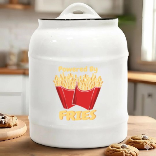 French Fries: Powered With Fries Ceramic Cookie Jars