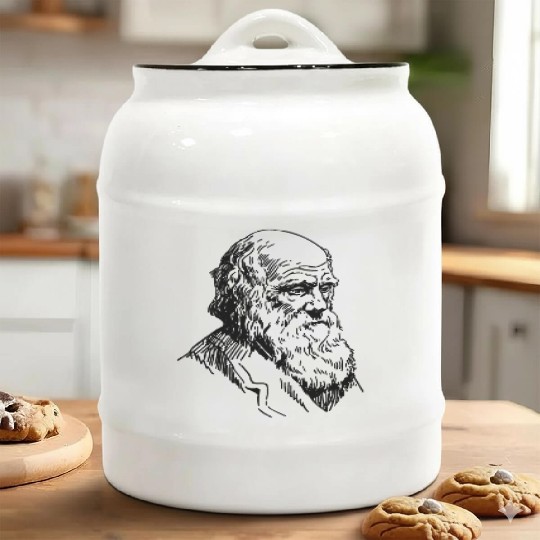 Portrait Darwin evolution biology theory Ceramic Cookie Jars