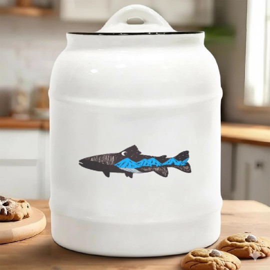 Mountain Trout Ceramic Cookie Jars