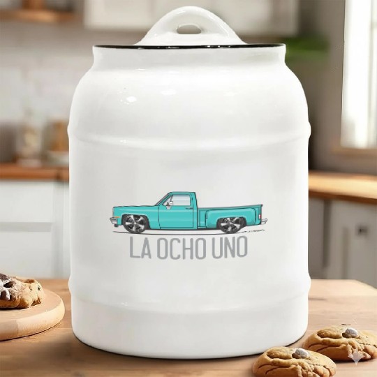 La Ocho Uno Light Turquoise Ceramic Cookie Jars