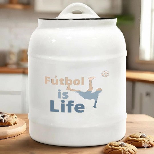 Football is life Ceramic Cookie Jars