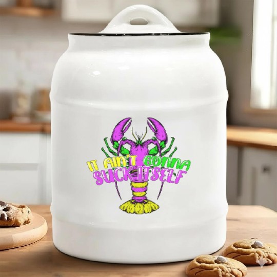 Funny Lobster Mardi Gras Ceramic Cookie Jars