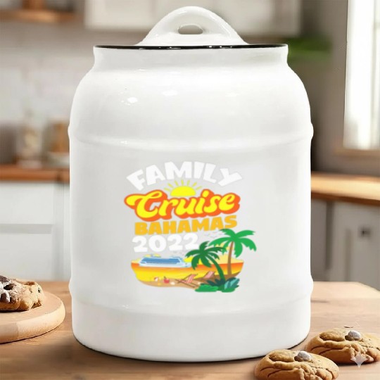 Family Cruise Bahamas Men Women Boys Girls Sailing Ceramic Cookie Jars