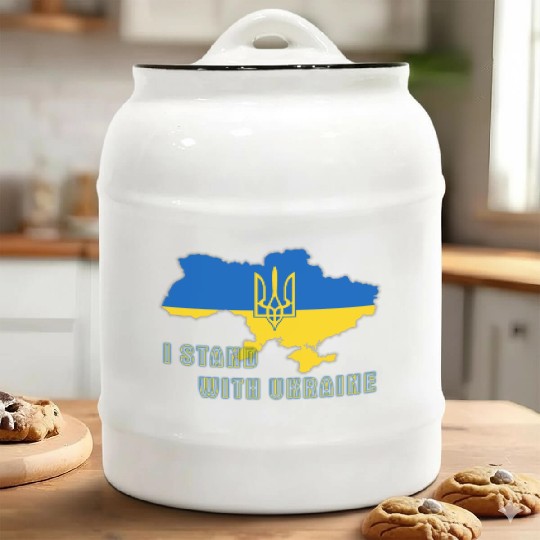 I Stand With Ukraine Ceramic Cookie Jars