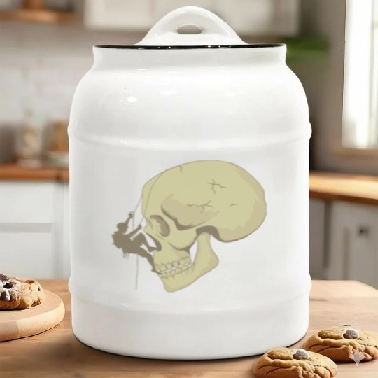 Skull Bouldering Ceramic Cookie Jars
