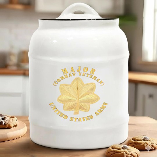 Army Major MAJ Combat Veteran V1 Ceramic Cookie Jars