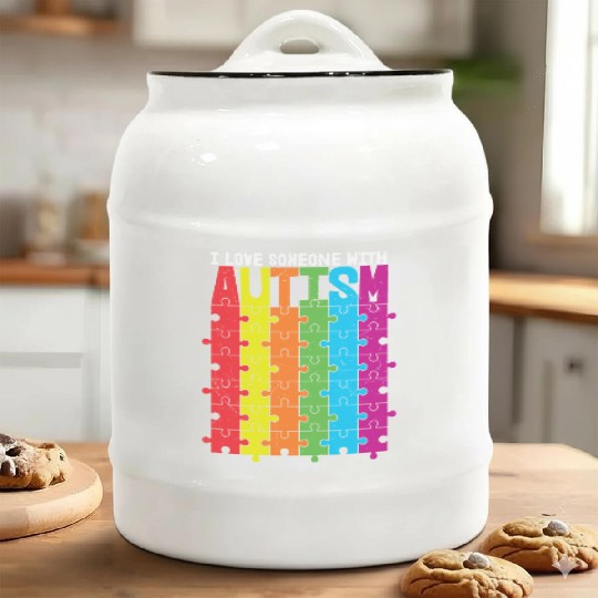 I Love Someone With Autism Ceramic Cookie Jars