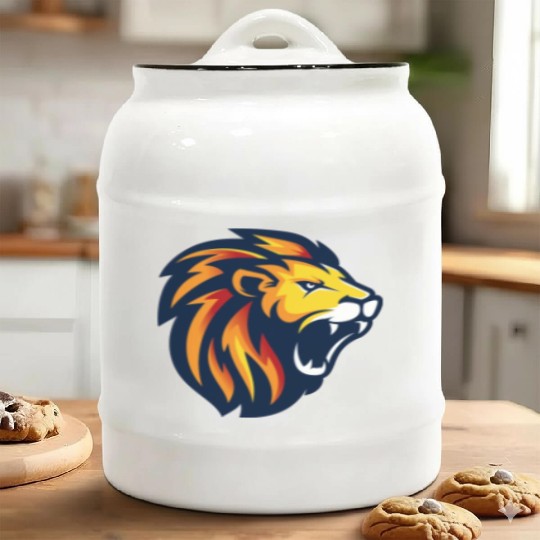 angry lion face Ceramic Cookie Jars