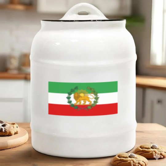 Flag of Iran Lion and Sun Ceramic Cookie Jars