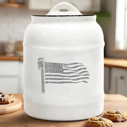 Patriotic Plumber US Flag Plumbing Handyman Pipe Ceramic Cookie Jars