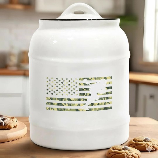American Camo Flag Lacrosse American Flag Camo Ceramic Cookie Jars