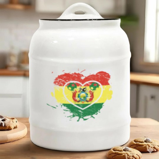 I Love Bolivia, I Love Football Ceramic Cookie Jars