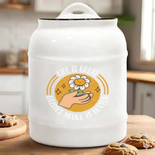 Daisy Garden Gardening Gardener Ceramic Cookie Jars