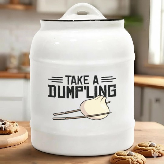 Dumpling Asian Food Chinese Food Fan Ceramic Cookie Jars