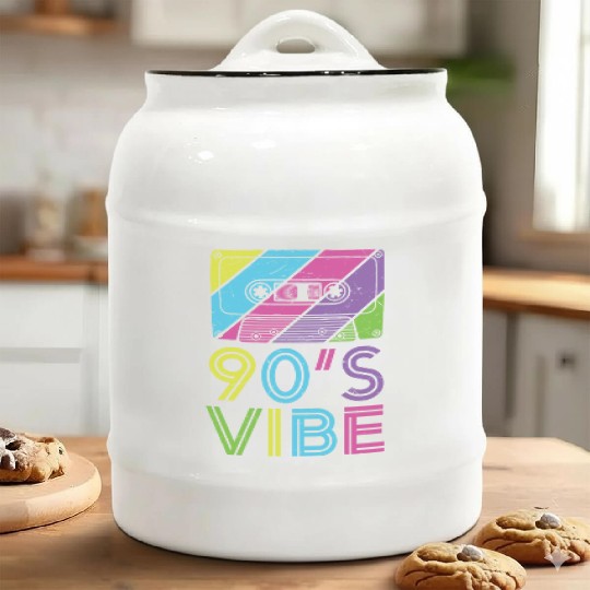 90's Vibe Retro Cassette Tape Music Ceramic Cookie Jars