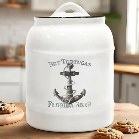 Dry Tortugas Florida Keys Vacation Nautical Anchor Ceramic Cookie Jars