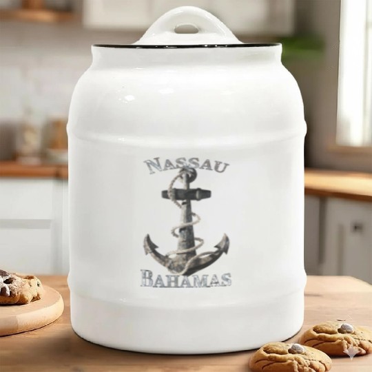 Nassau Bahamas Nautical Anchor Sailing Ceramic Cookie Jars