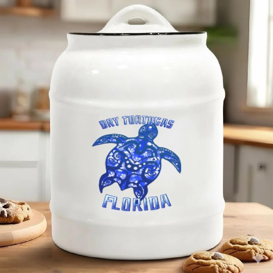 Dry Tortugas Florida Keys Vacation Tribal Turtle Ceramic Cookie Jars