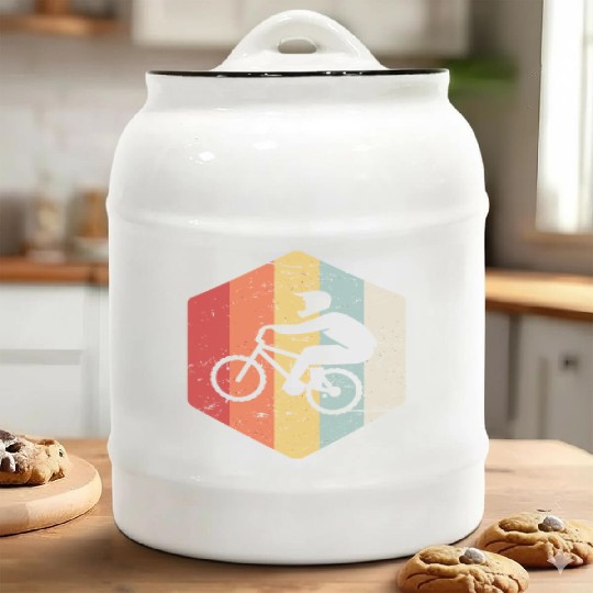 Retro Vintage Cycling Bicycle Motocross Racing Bmx Ceramic Cookie Jars