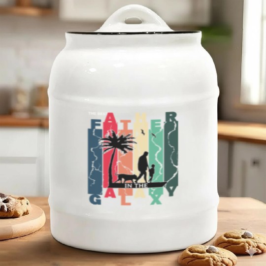 The best dad ever in the galaxy. Happy fathers day Ceramic Cookie Jars