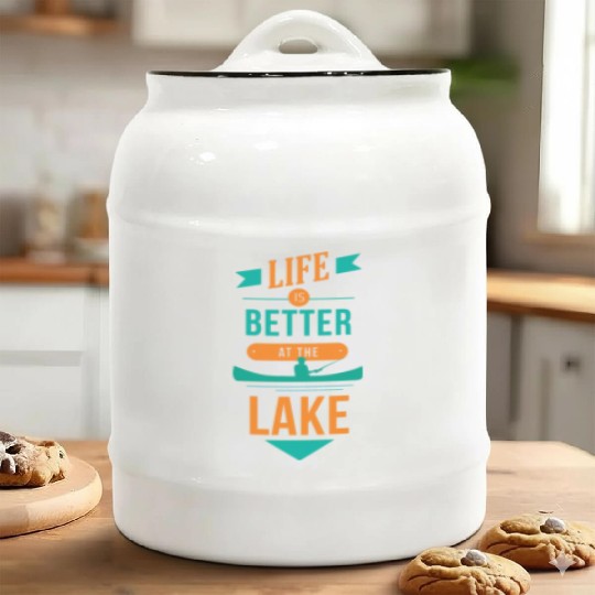 Life is better at the lake Life is better at the l Ceramic Cookie Jars
