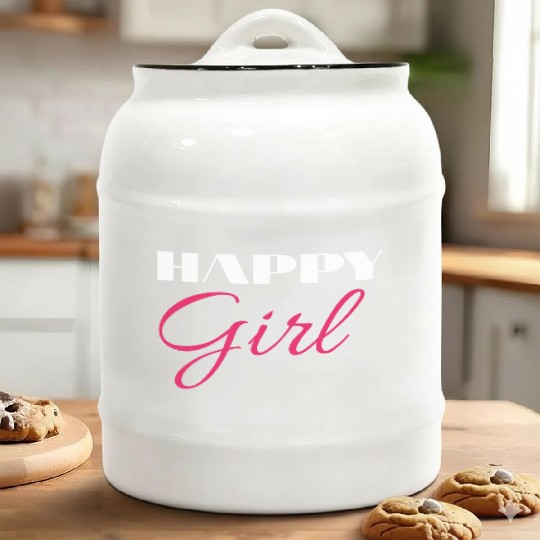 Happy girl Ceramic Cookie Jars