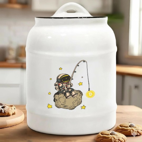 Funny Bitcoin Crypto Blockchain Btc Fun Lovers Ceramic Cookie Jars
