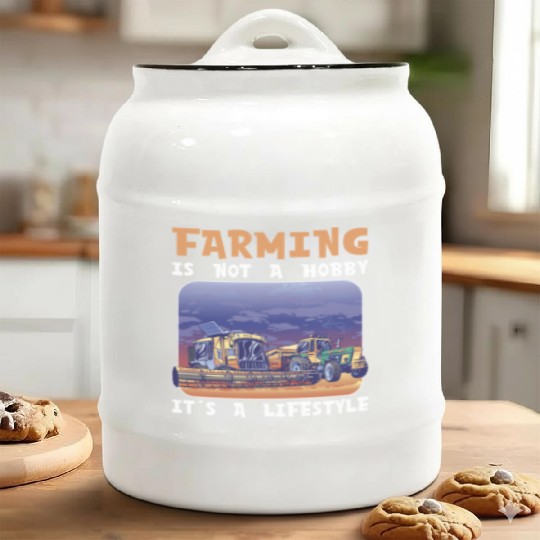 Farming it´s a lifestyle farmer farmers farm Ceramic Cookie Jars