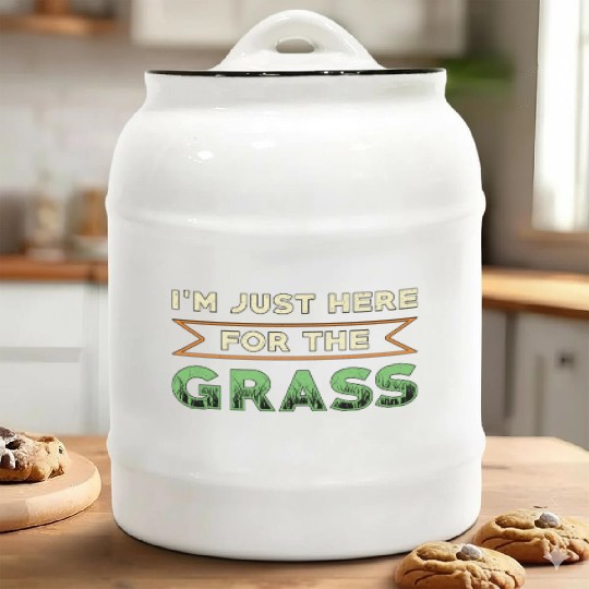 Lawn Mower I'm Just Here For The Grass Lawn Mowing Ceramic Cookie Jars