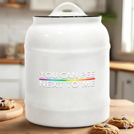 You Can Pee Next To Me LGBTQ Pride Month Ceramic Cookie Jars