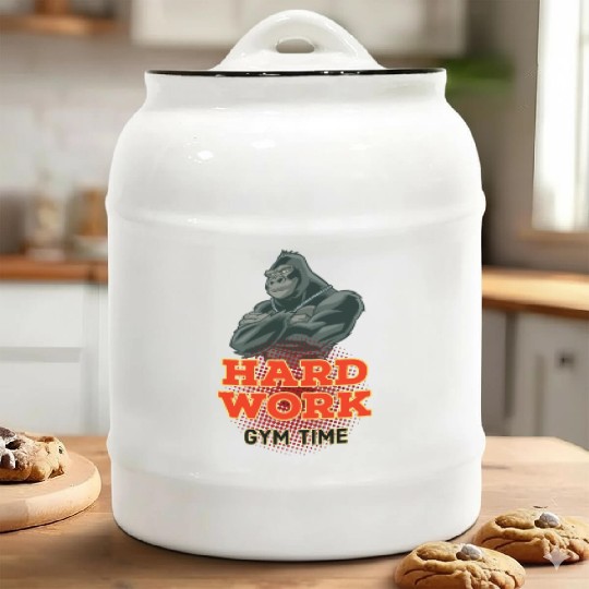 Hard work , Gym Time Ceramic Cookie Jars