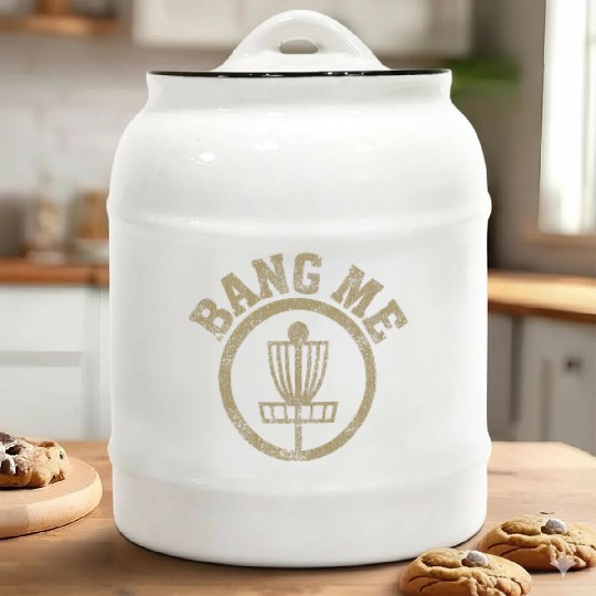 Bang Me Disc Golf Distressed Ceramic Cookie Jars