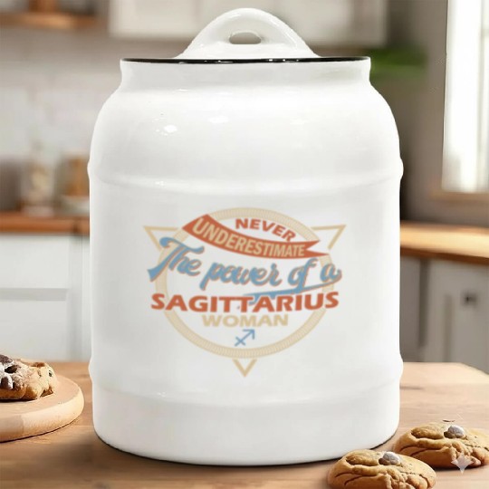 Never Underestimate A Sagittarius Woman Ceramic Cookie Jars