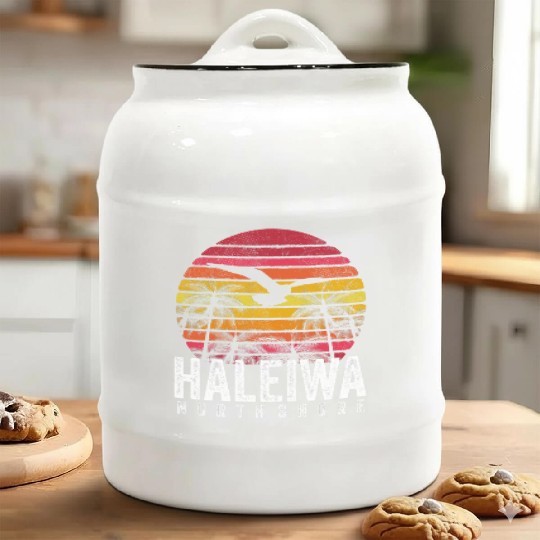 Haleiwa Hawaii HI North Shore Sunset Surf Surfing Ceramic Cookie Jars