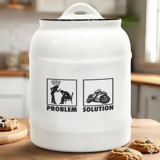 Motorcycle Motorcycle Racers Statement Problem Ceramic Cookie Jars
