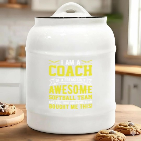 I'm a Coach of an Awesome Softball Team Funny Ceramic Cookie Jars