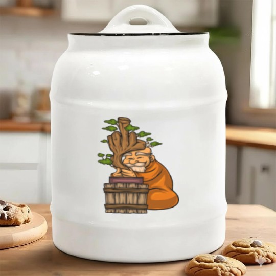 Miniature Trees Bonsai Middle Finger Ceramic Cookie Jars